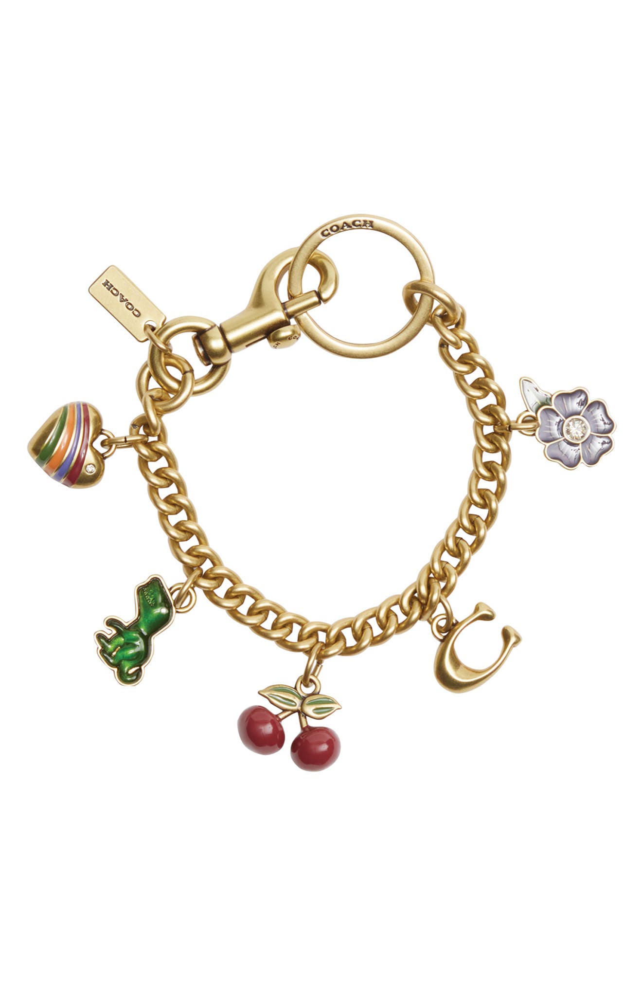 COACH Motif Chain Bag Charm, Alternate, color, 