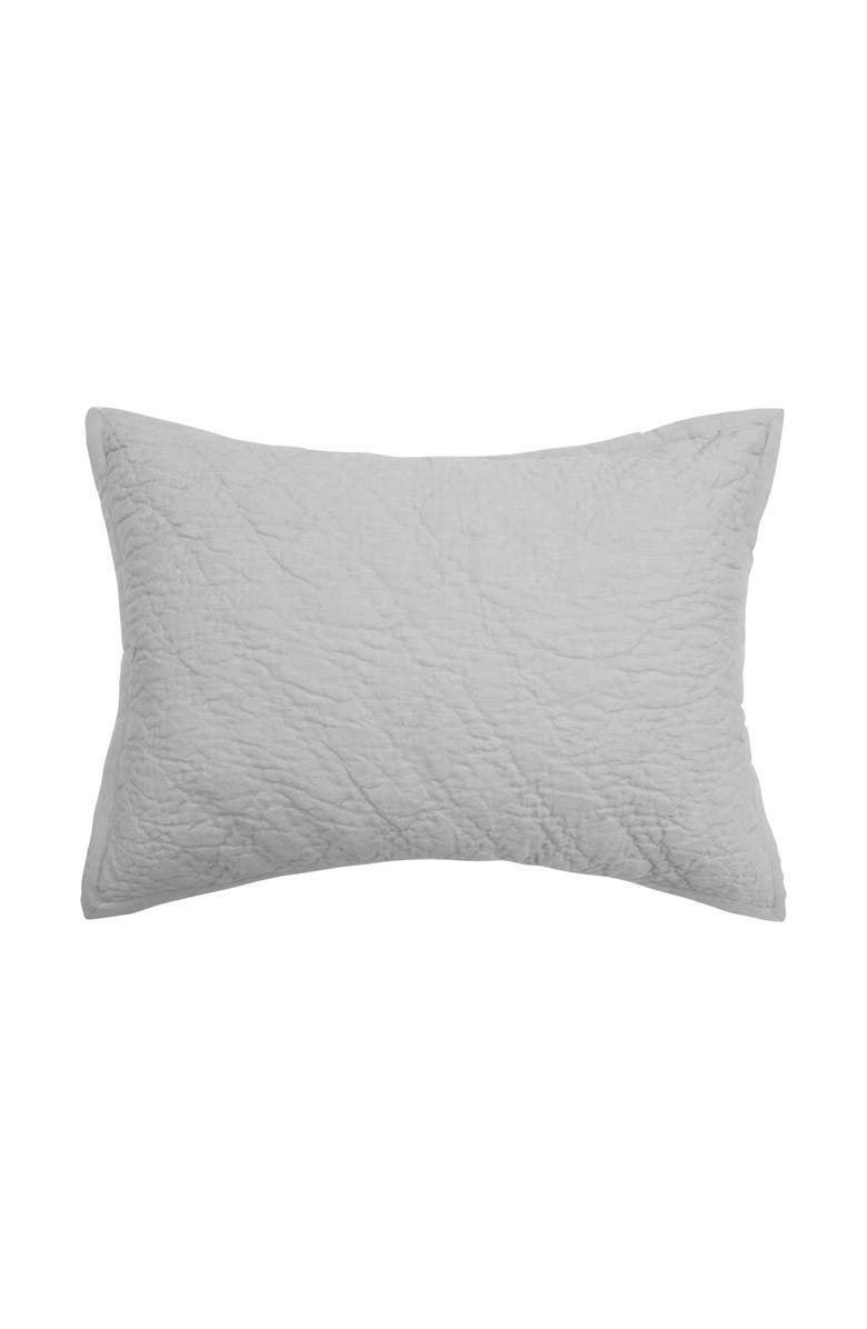 ELISABETH YORK Emory 100% Cotton Standard Pillow Sham 20" x 26", Main, color, Grey