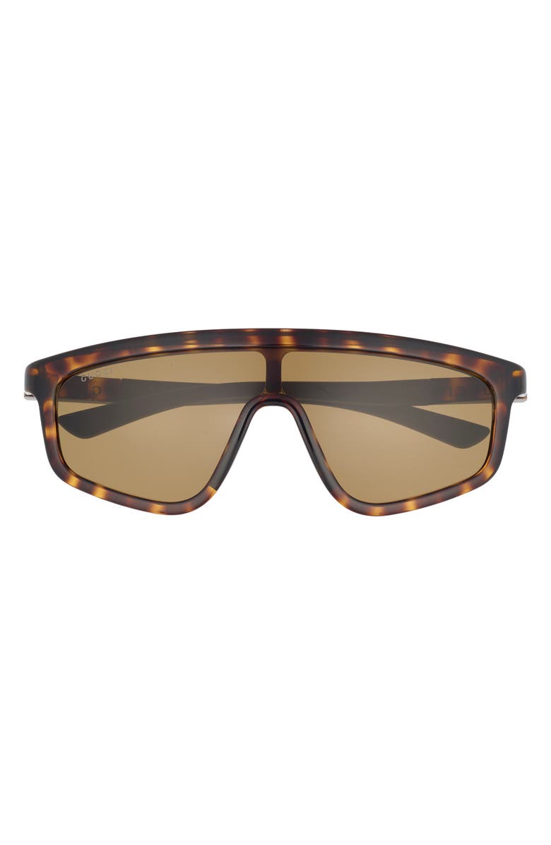 Gucci 99mm Shield Sunglasses, Main, color, Havana Grey Brown