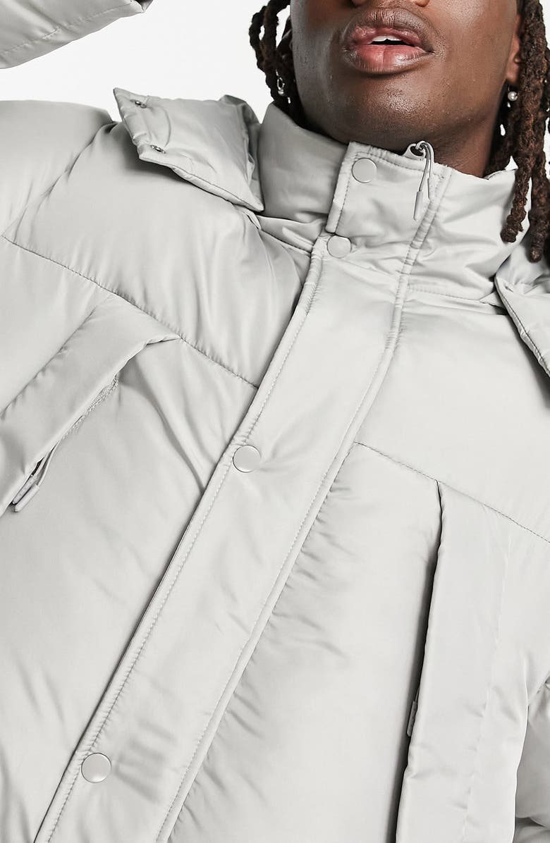 ASOS DESIGN Quilted Longline Puffer Jacket, Alternate, color,