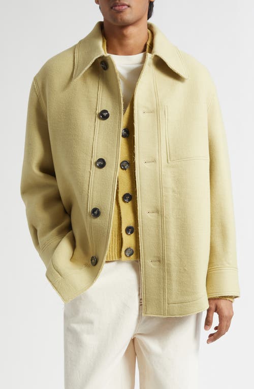 Ami Alexandre Mattiussi Ami Paris Raw Edge Water Repellent Virgin Wool Jacket In Yellow