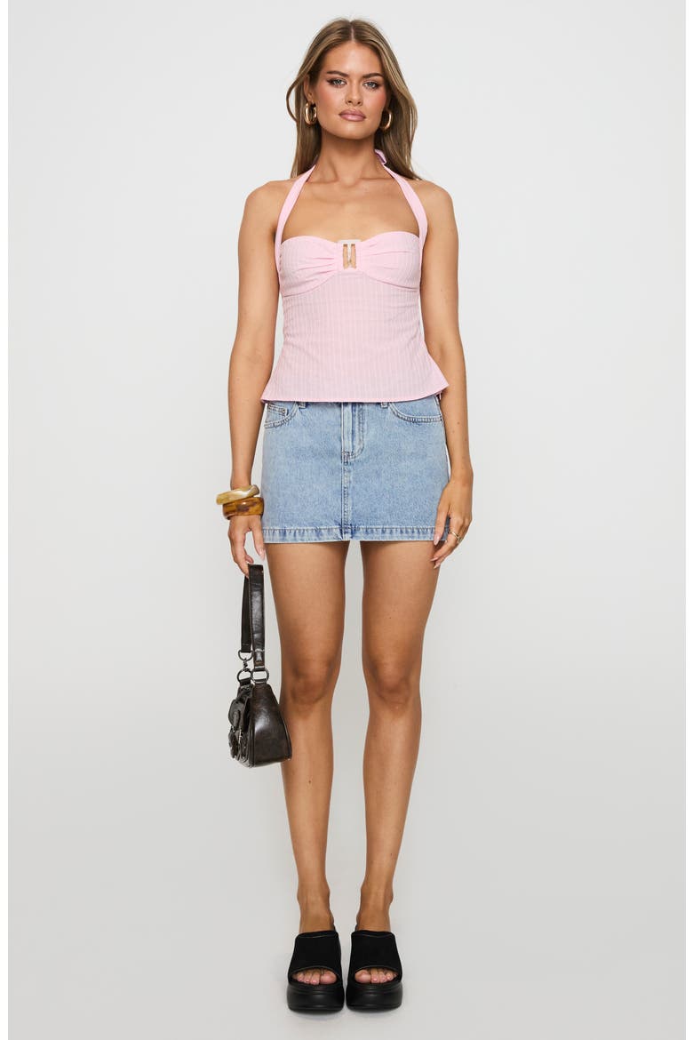 Isabetta Cotton Halter Top, Alternate, color, PINK