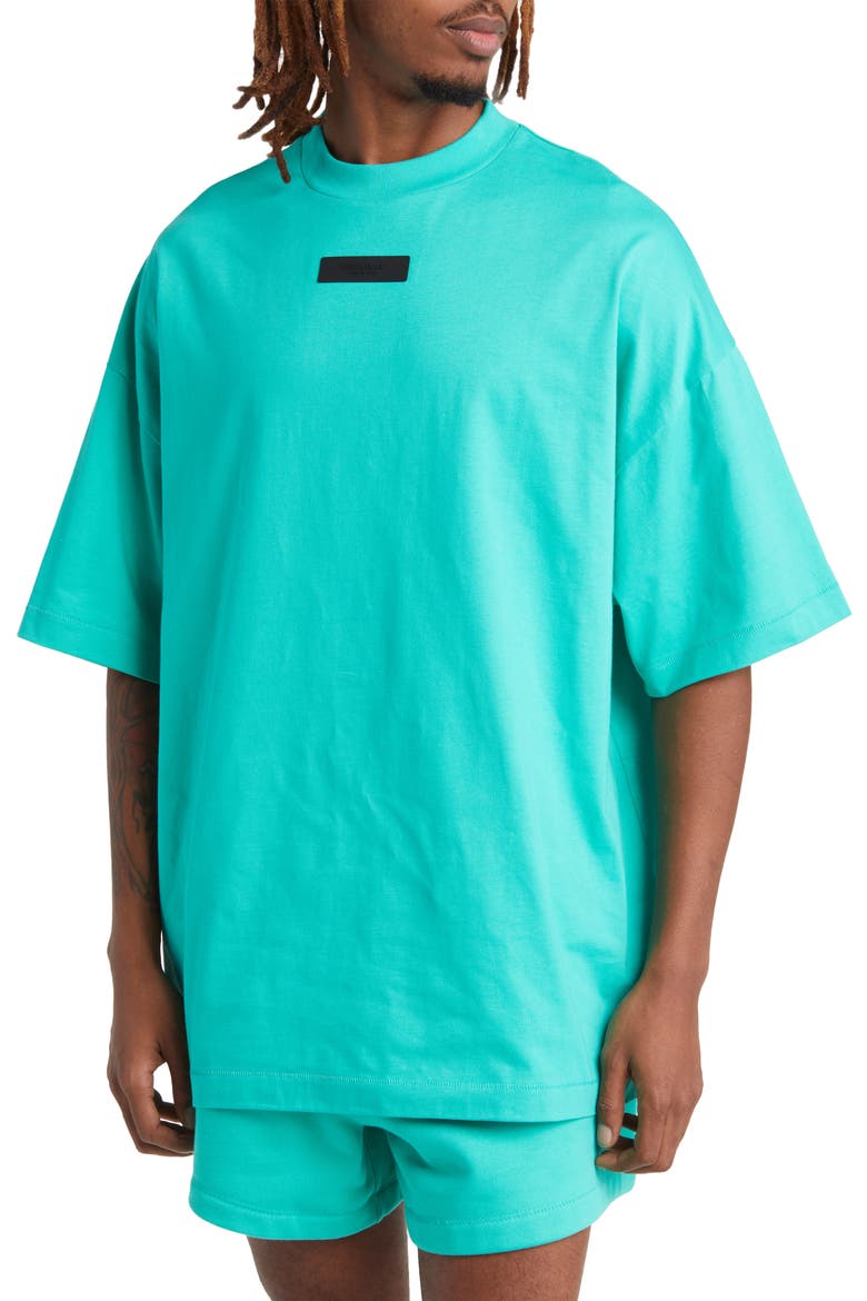 Logo Cotton T-Shirt, Main, color, MINT LEAF