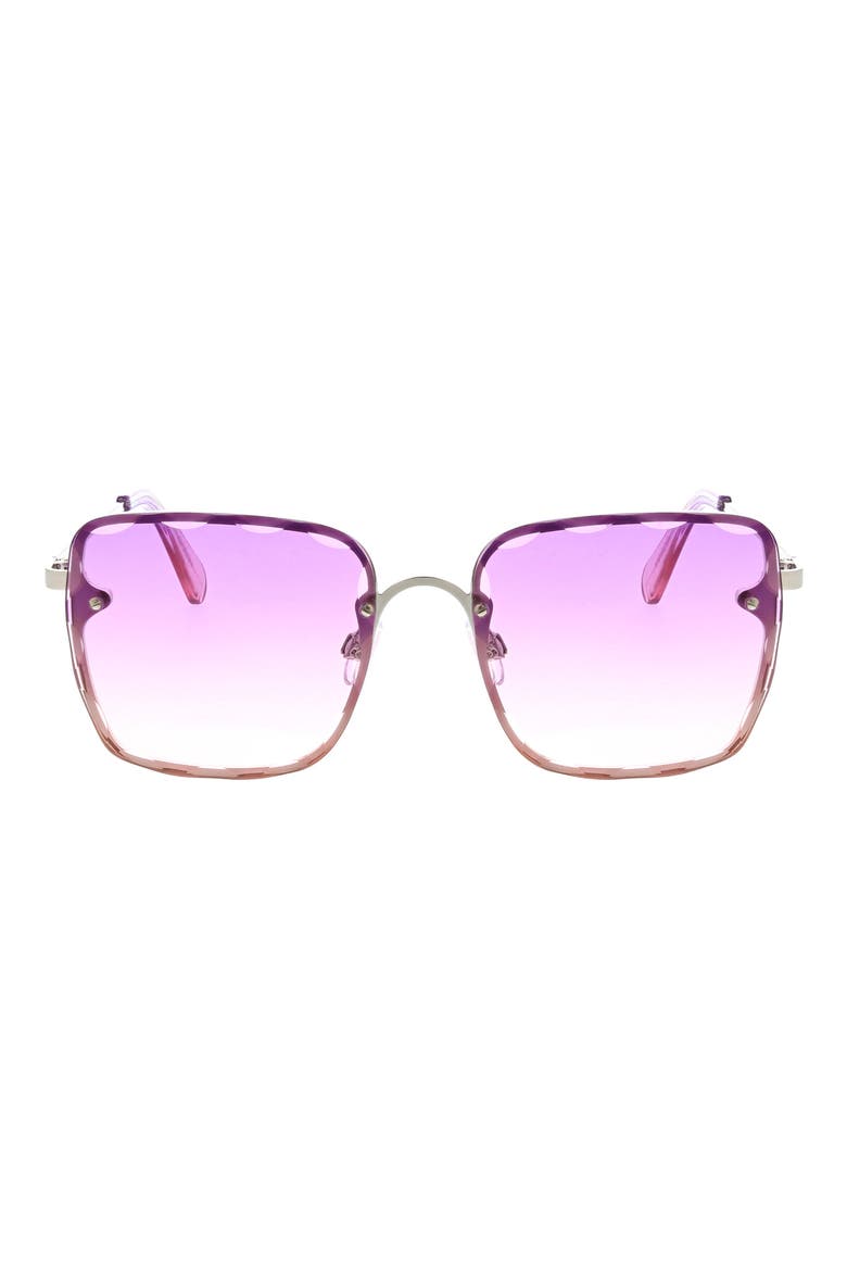 52mm Beveled Square Sunglasses, Main, color, SILVER