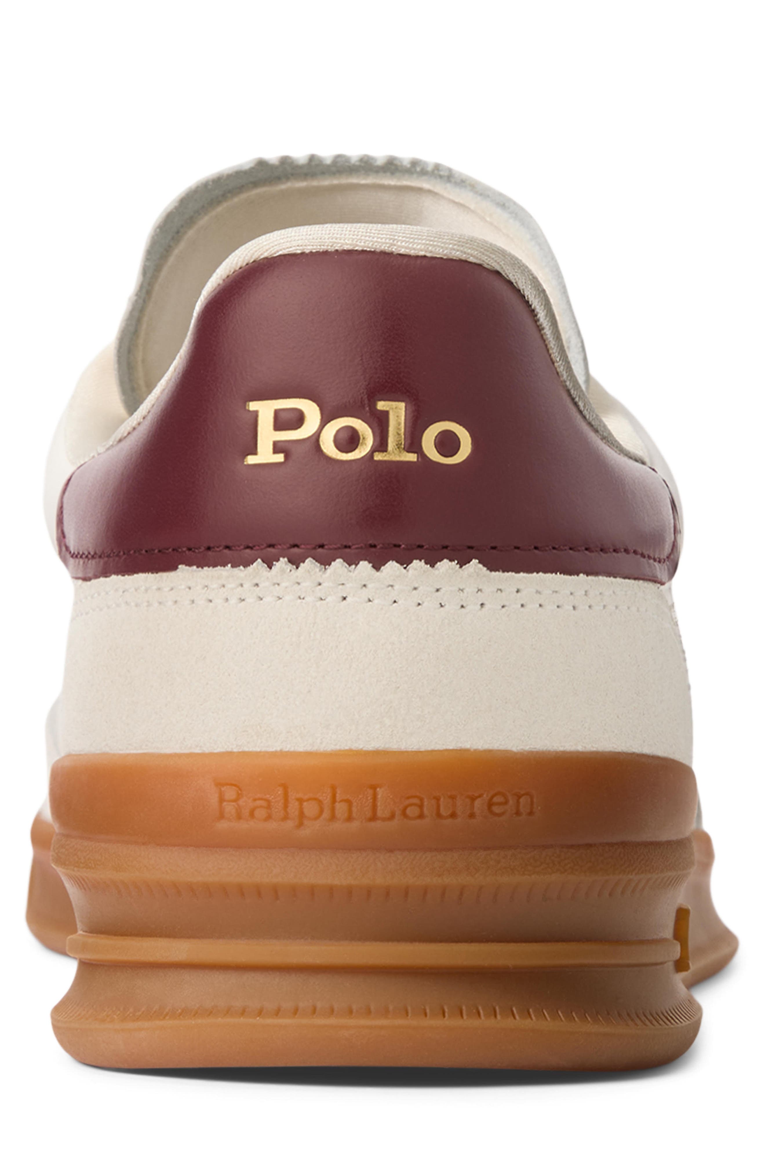 Polo Ralph Lauren Heritage Aera Sneaker, Alternate, color, Bianco/ Navy/ Wine