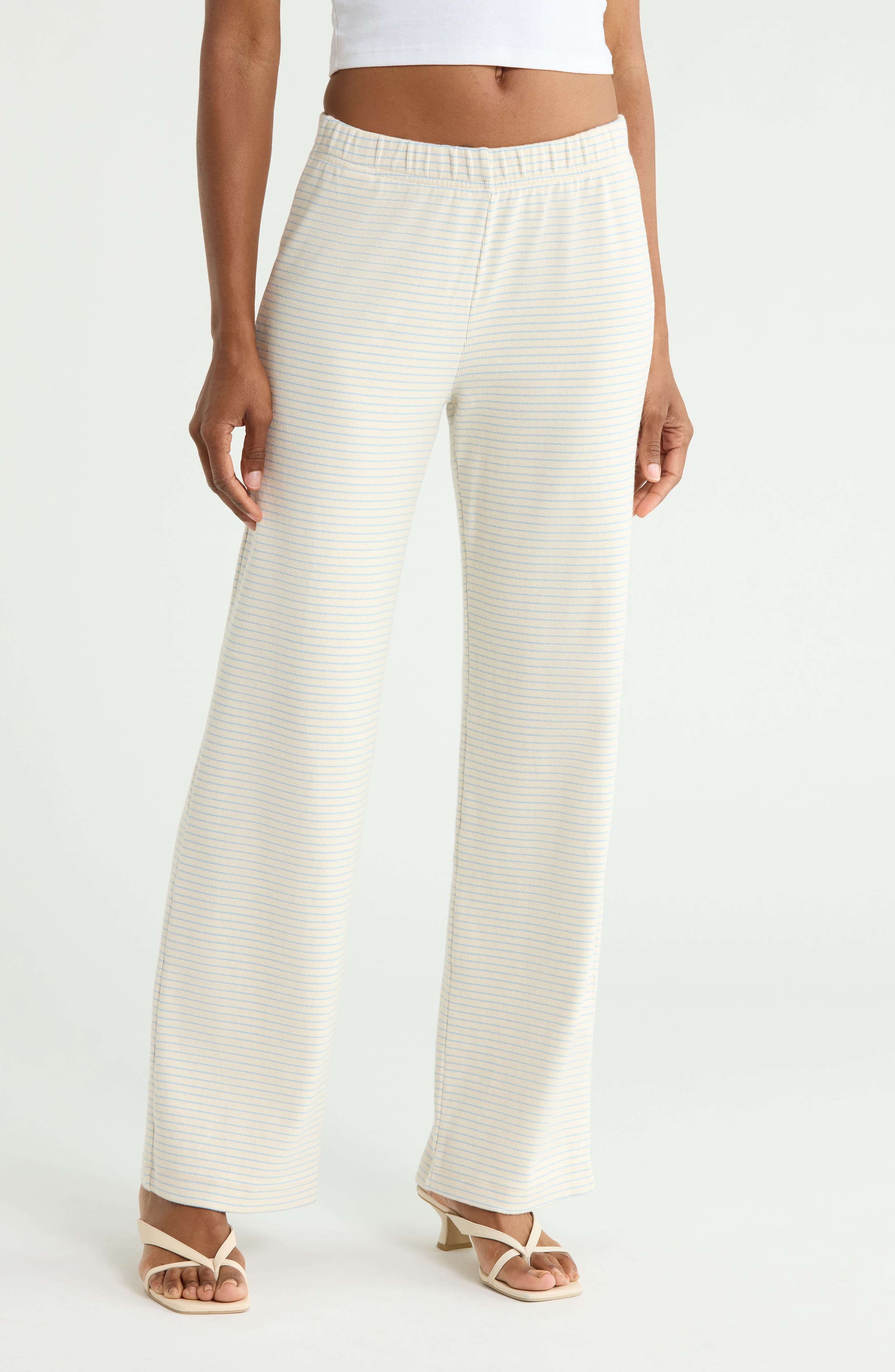 The Quickie Greaser Stripe Ankle Wide Leg Knit Pants