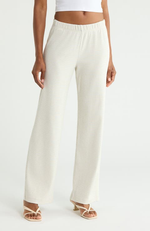 The Quickie Greaser Stripe Ankle Wide Leg Knit Pants