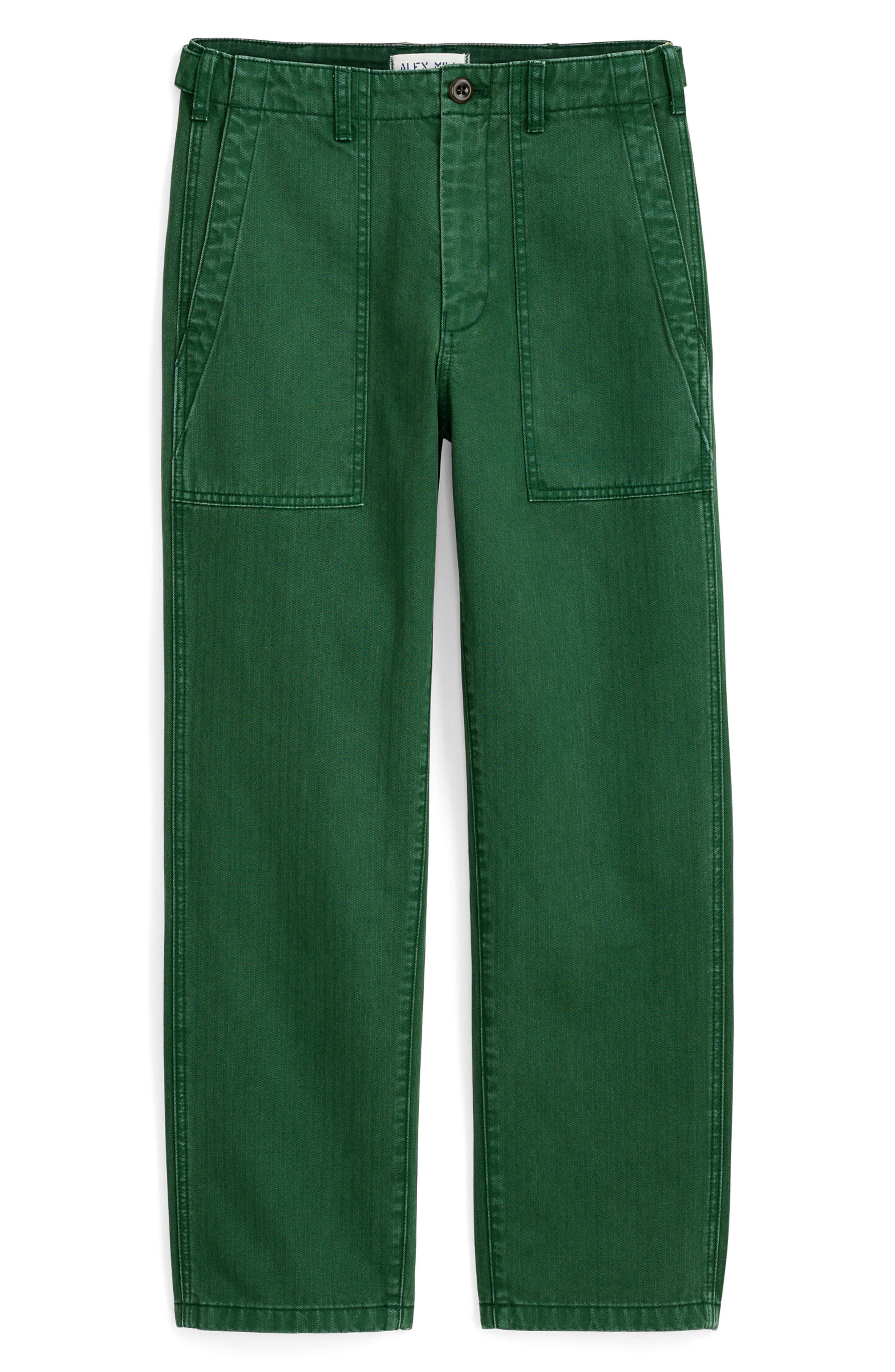 Alex Mill Neil Herringbone High Waist Straight Leg Utility Pants