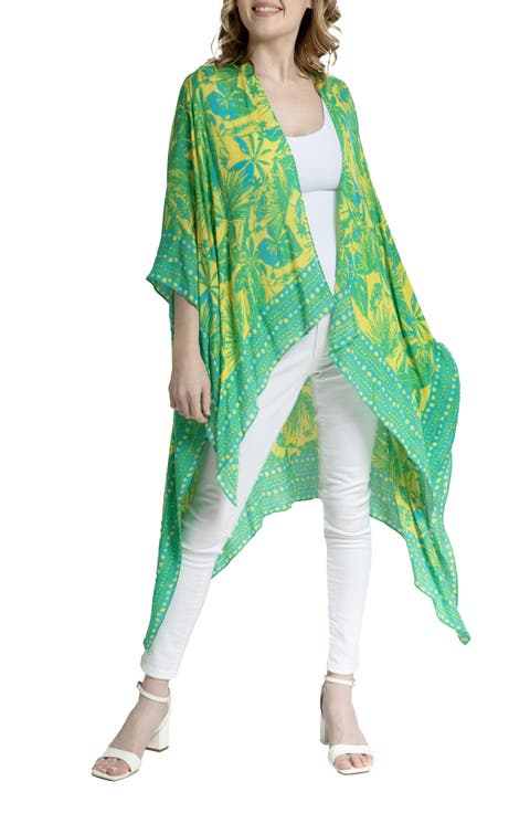 Tropical Woodblock Short Duster