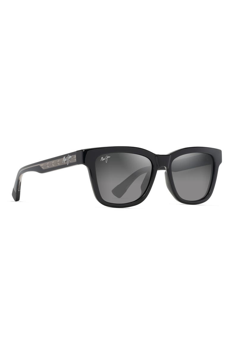 Maui Jim HanoHano 53mm Gradient PolarizedPlus2<sup>®</sup> Sunglasses, Alternate, color, Shiny Black W/Trans Light Grey