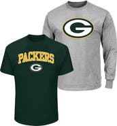 FANATICS Men's Fanatics  Dark Green/Heather Gray Green Bay Packers Big & Tall 2-Pack T-Shirt Set