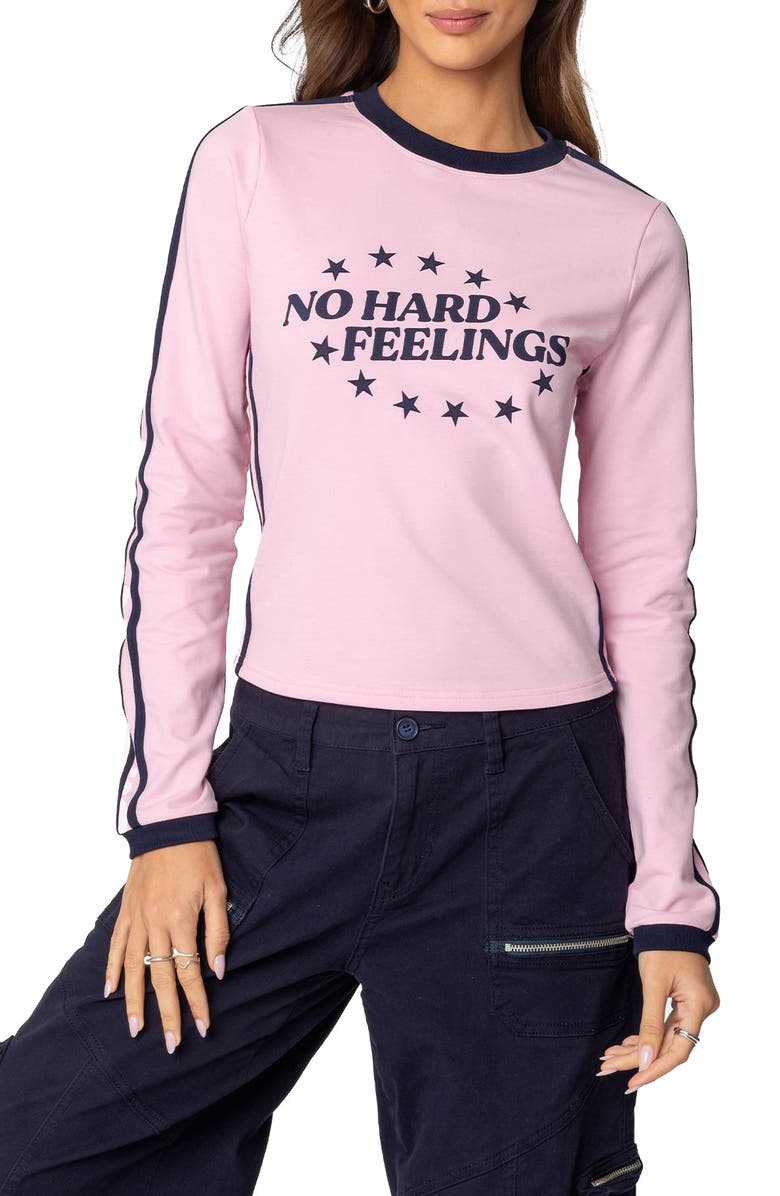 EDIKTED No Hard Feelings Graphic T-Shirt, Main, color, Pink