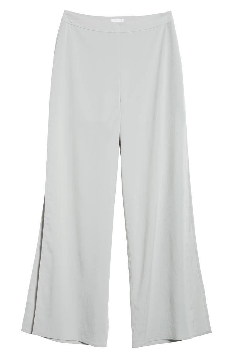 Leith High Waist Side Slit Wide Leg Pants, Alternate, color, Blue Pearl