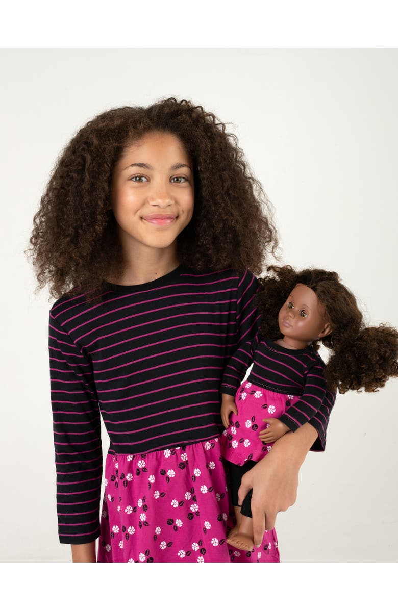 Leveret Girls Skirt Dress with Matching Doll Dress, 100% Cotton, Alternate, color, Flower
