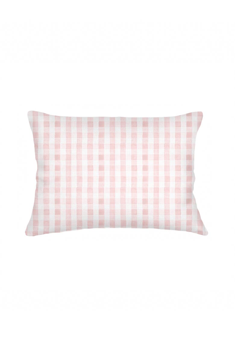 Gingham Linen Pillow Cover Only, Alternate, color, Pink