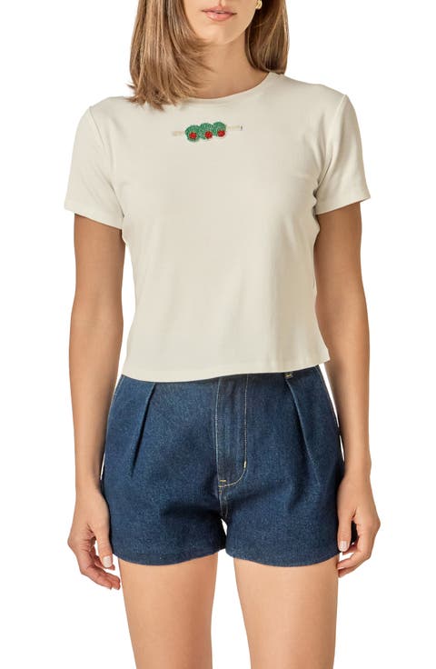 Beaded Olive Baby T-Shirt