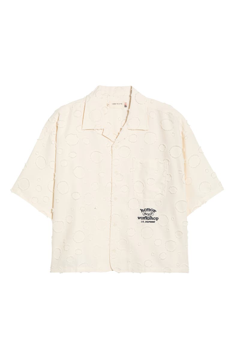 HONOR THE GIFT Textured Polka Dot Camp Shirt, Alternate, color, White