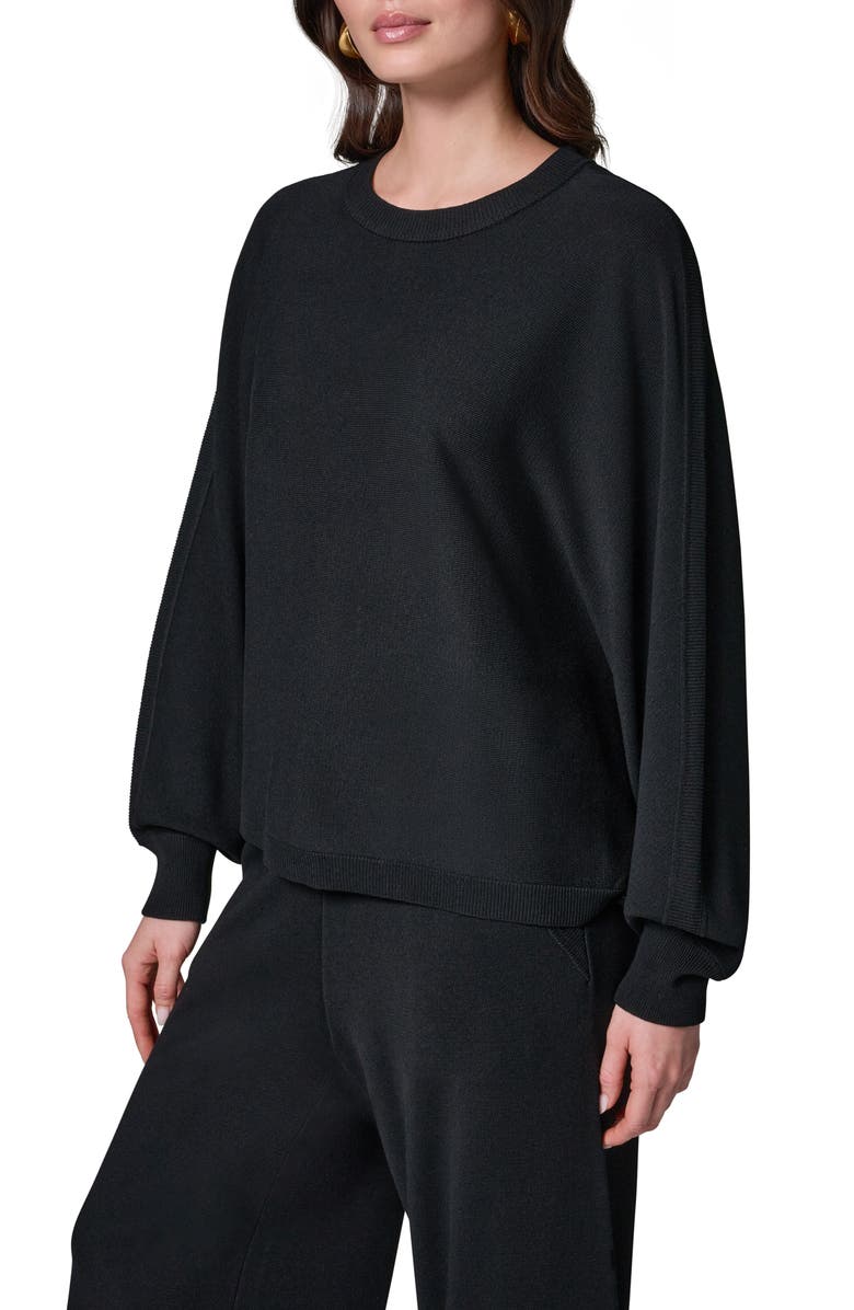 Donna Karan New York Dolman Sleeve Milano Knit Sweater, Alternate, color, Black