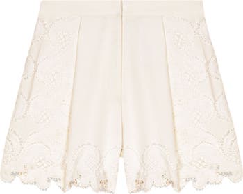 Embroidered floral shorts
