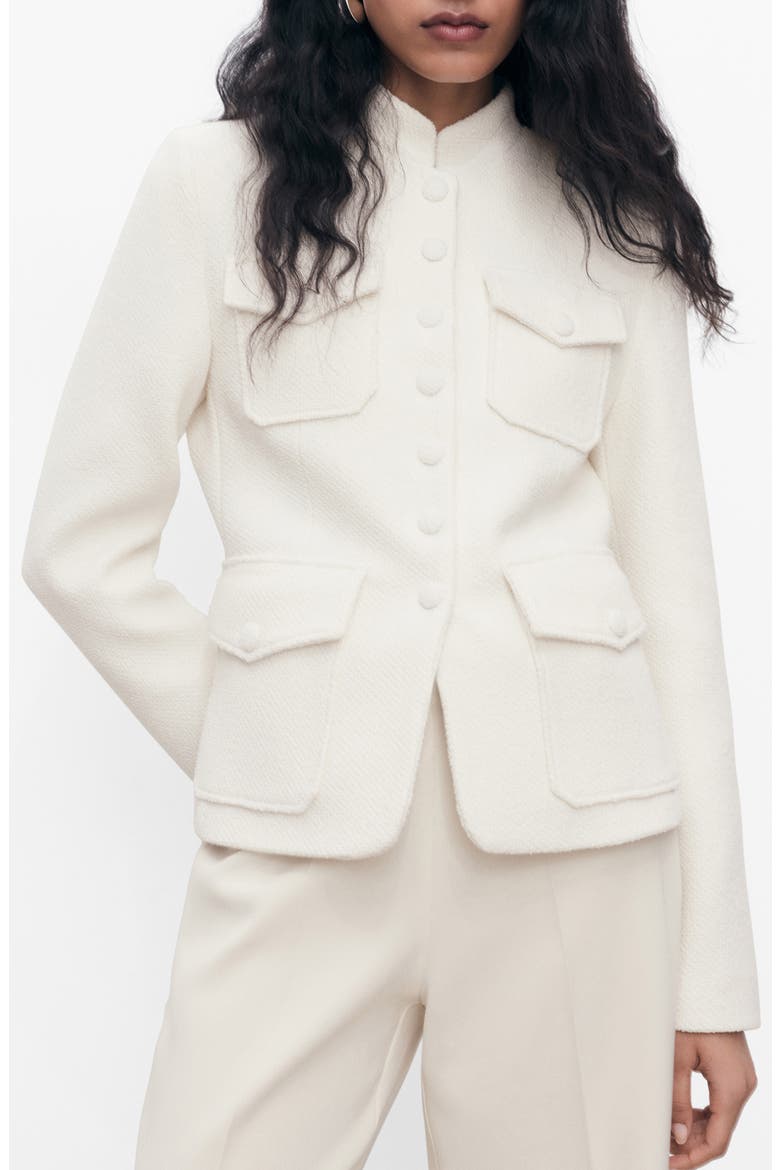 Bouclé Jacket, Main, color, OFF WHITE