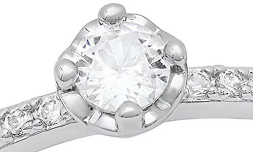 Hmy Jewelry Simulated Diamond Pavé Ring In Metallic