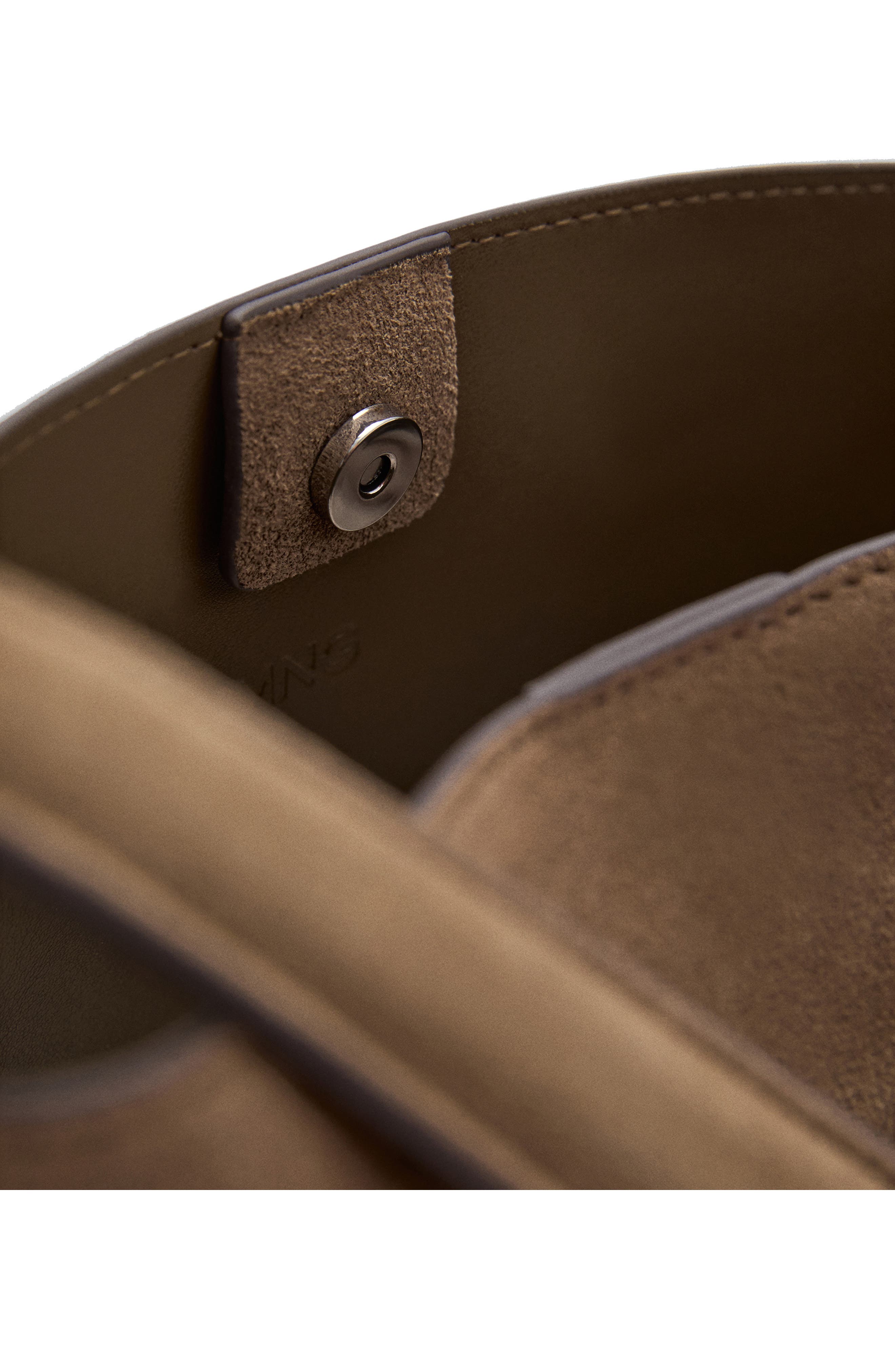 MANGO Suede Shopper Bag, Alternate, color, Khaki