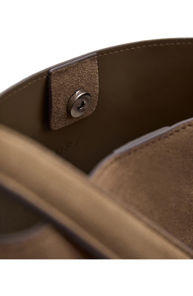 MANGO Suede Shopper Bag, Alternate, color, Khaki