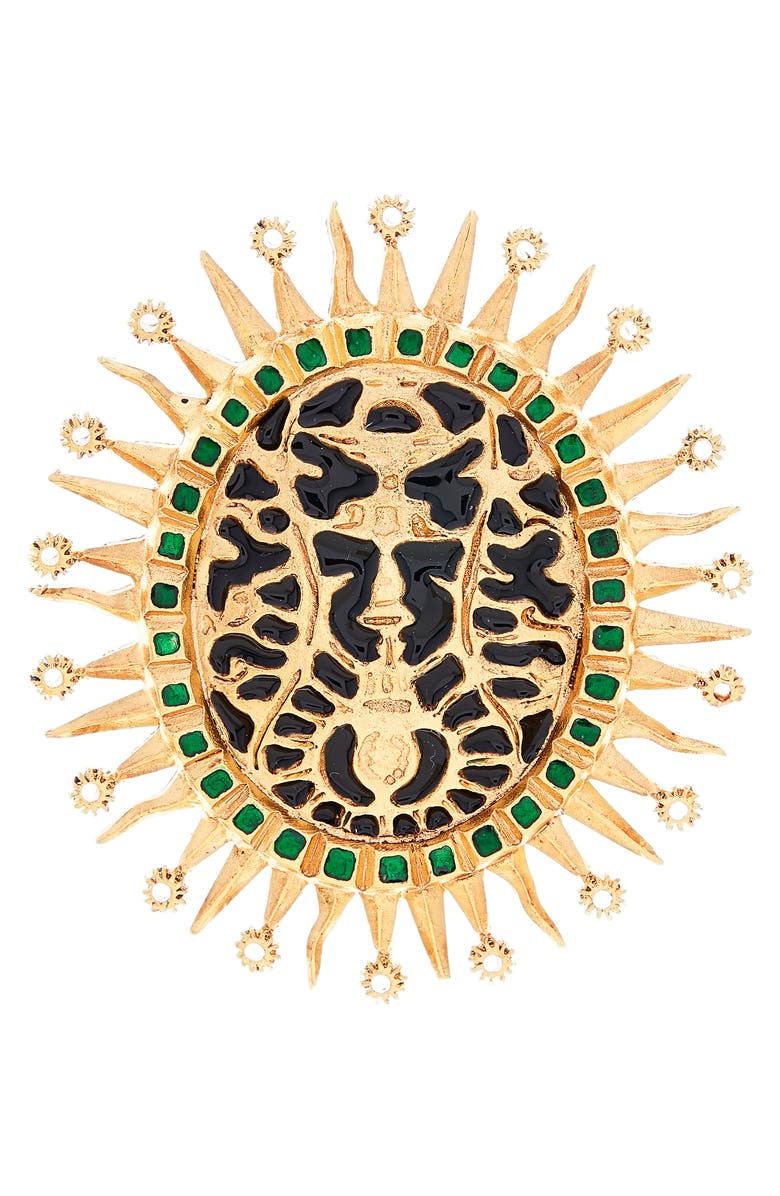 Oscar de la Renta Runway Medallion Brooch, Main, color,