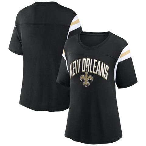 Women's Fanatics Branded Black New Orleans Saints Earned Stripes T-Shirt