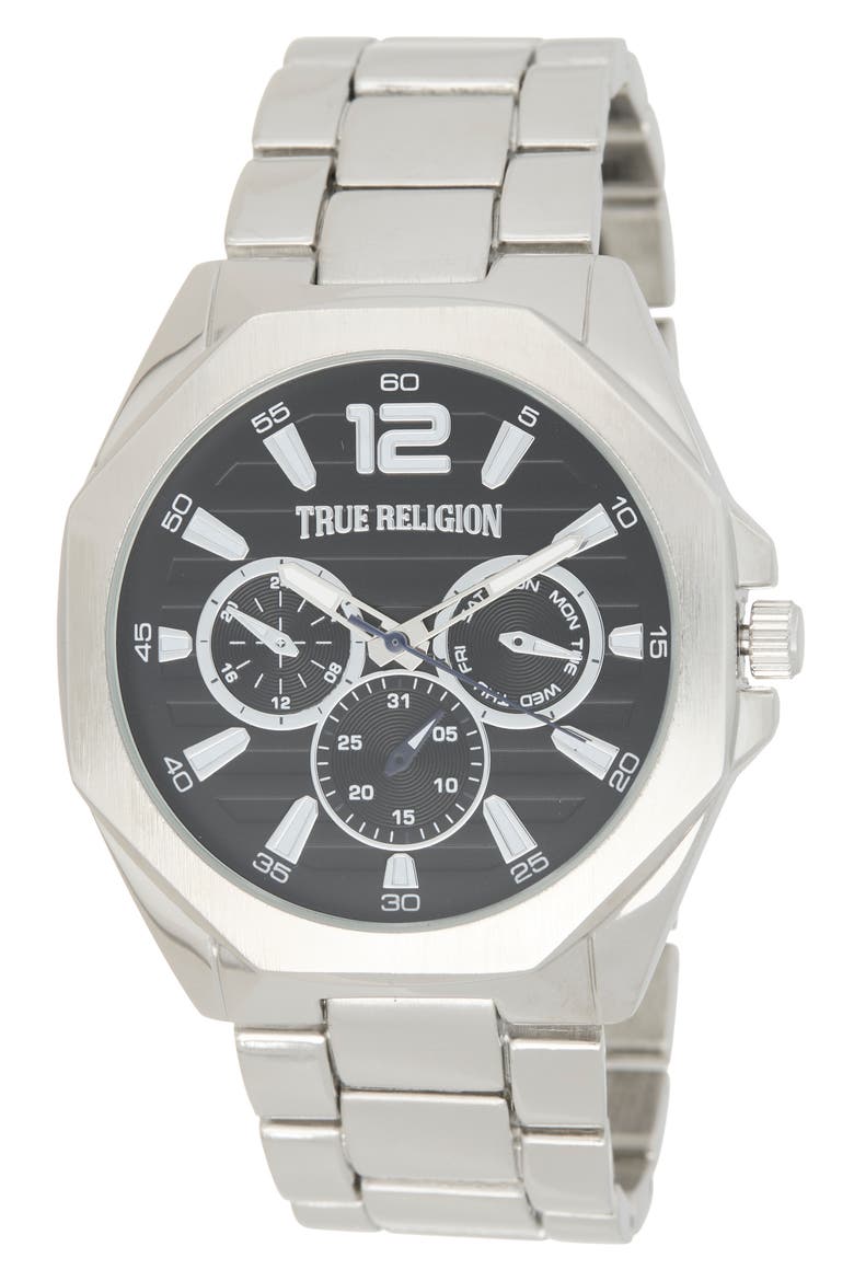 Multifunction Bracelet Watch, 43mm, Main, color, GREY/ SILVER