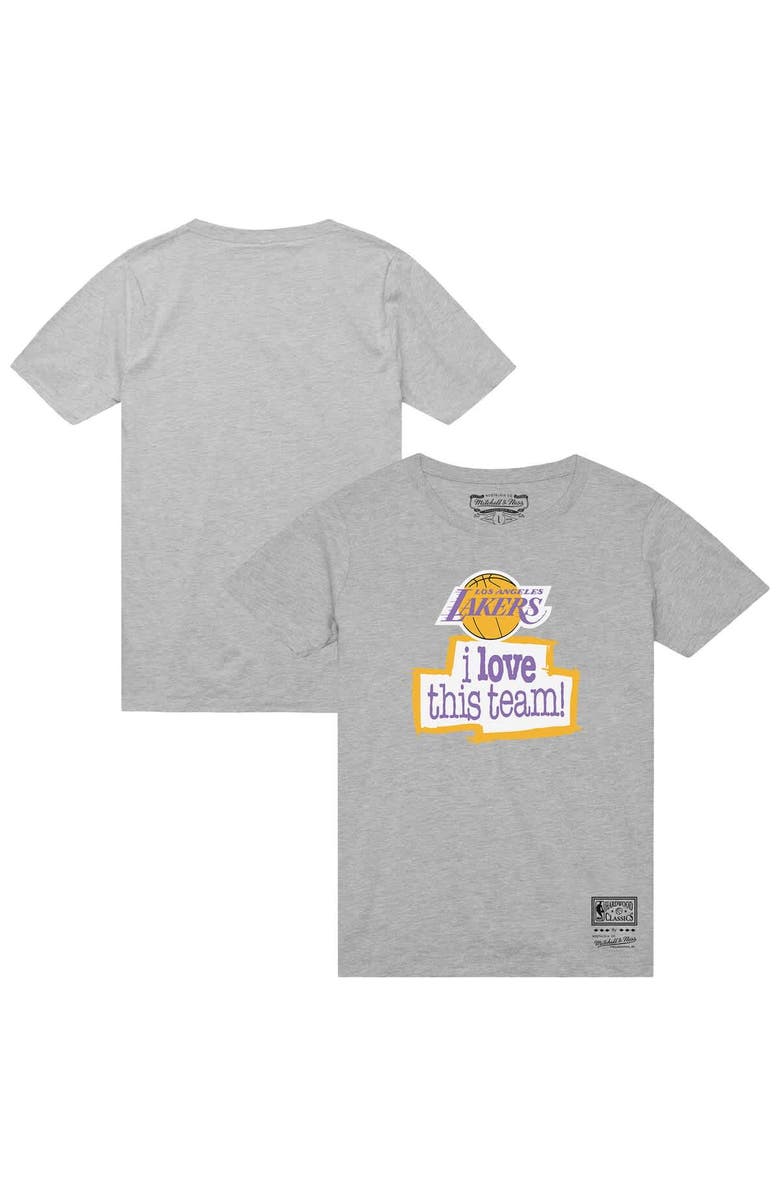 Mitchell & Ness Men's Mitchell & Ness Heather Gray Los Angeles Lakers I Love This Team T-Shirt, Main, color, Heather Gray