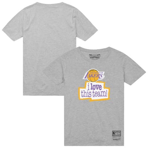 Men's Mitchell & Ness  Heather Gray Los Angeles Lakers I Love This Team T-Shirt