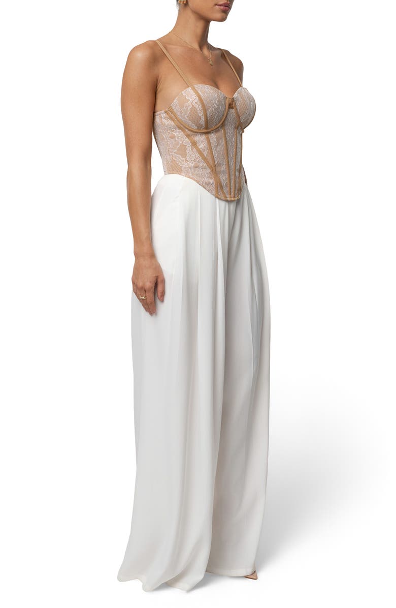 JLUXLABEL Desire Lace Underwire Corset Top, Alternate, color, Ivory