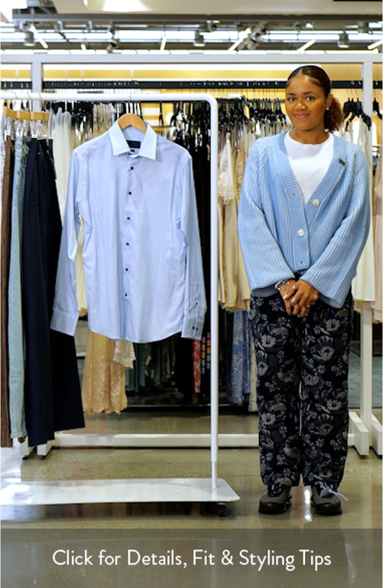 Slim Fit Micro Print Dress Shirt, sales video thumbnail