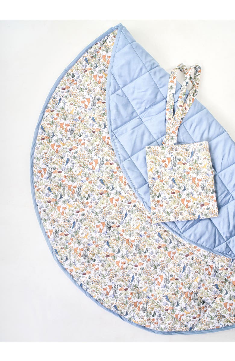 Timo & Violet Foxy Forest Play Mat and Tote, Main, color, White