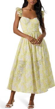ASTR the Label Wedelia Floral Print Ruffle Strap Midi Dress