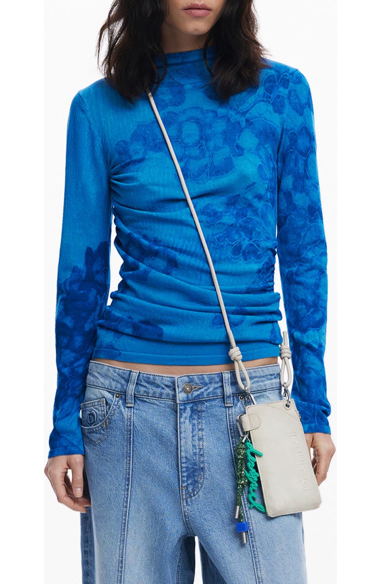 Desigual Faux Leather Crossbody Wallet, Alternate, color, Light Gray