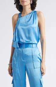 Ramy Brook Danielle One-Shouldered Satin Top