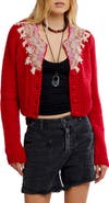 Free People Pixie Beaded Floral Cardigan