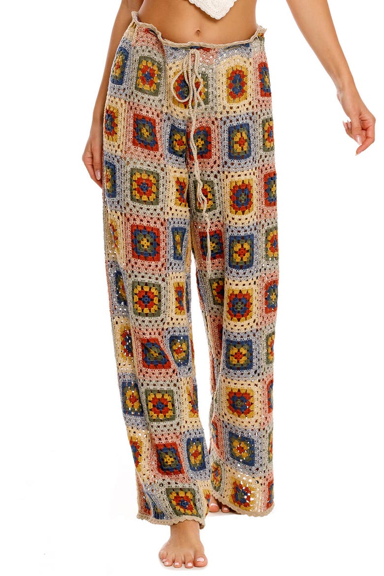 Roots Harvest Crochet Cover-Up Pants, Main, color, IVORY