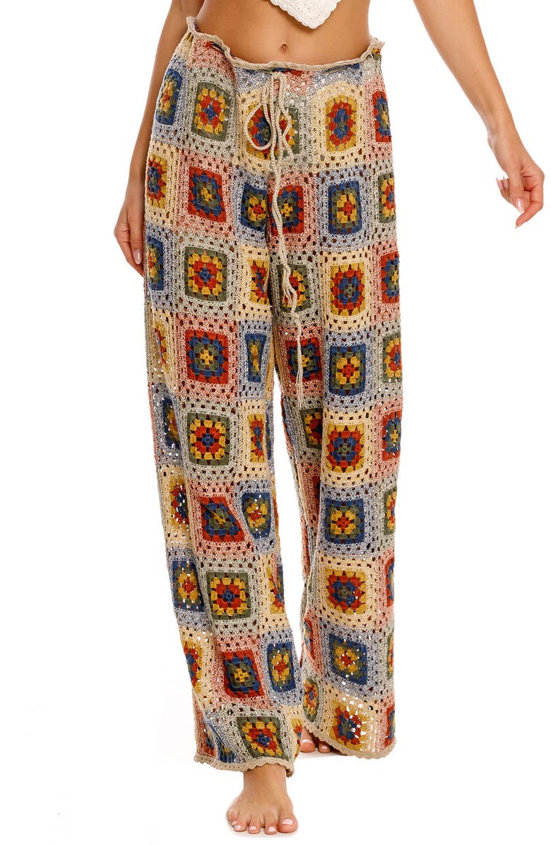 Agua Bendita Roots Harvest Crochet Cover-Up Pants, Main, color, 