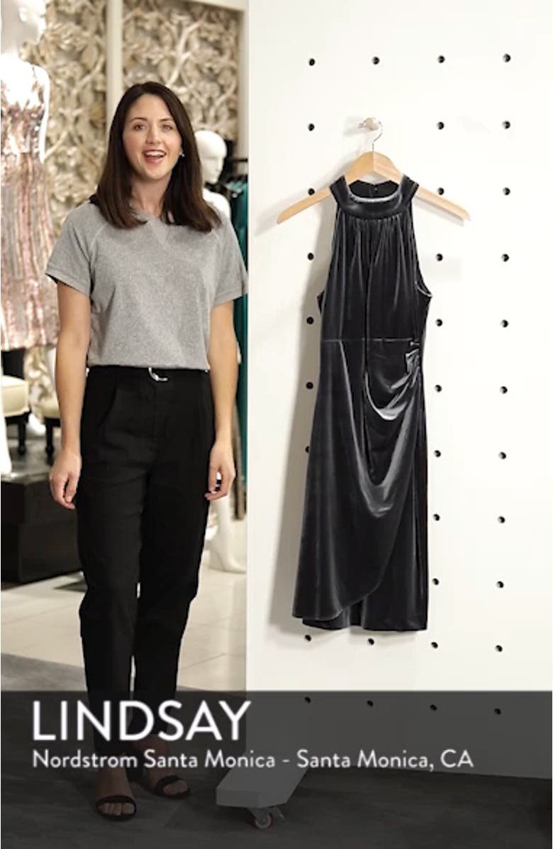 Draped Velvet Cocktail Dress, sales video thumbnail