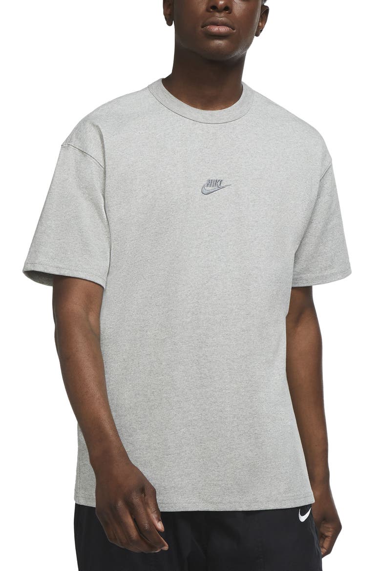 Sportswear Oversize Embroidered Logo T-Shirt, Main, color, DARK GREY HEATHER