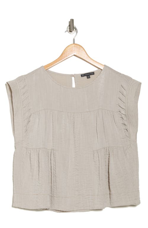 Adrianna Papell Crinkled Cap Sleeve Babydoll Crop Top In Gold