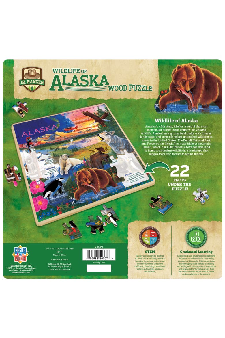 Wildlife of Alaska 48 Piece Wood Puzzle, Alternate, color, Multicolor