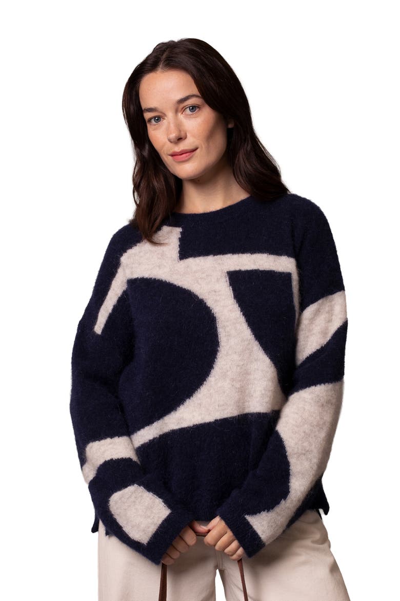 Abstract Geo Sweater, Main, color, Navy / Oatmeal