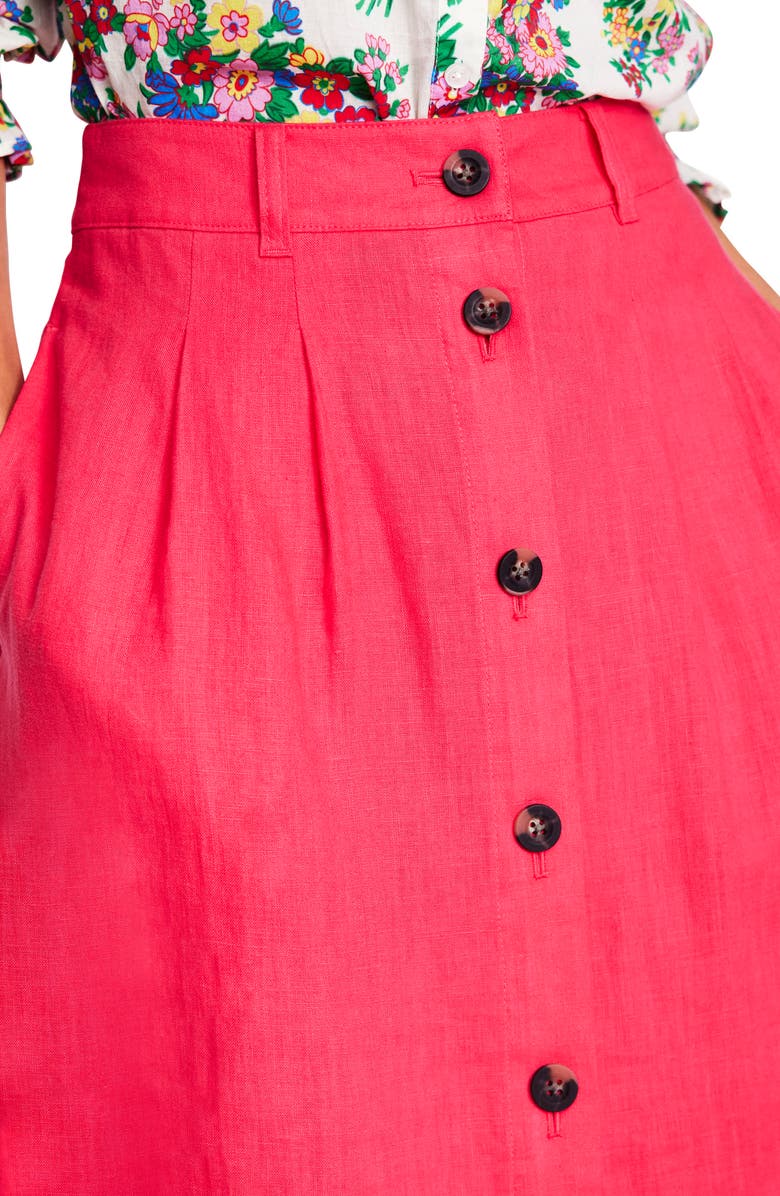 Boden Thomasina Linen Midi Skirt, Alternate, color,