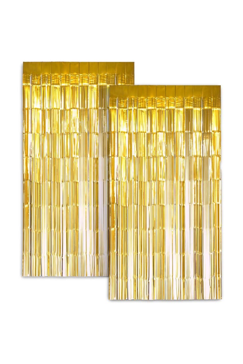 Foil Curtain Backdrop, Tinsel Streamers for Photo Booth, Parties & Weddings, Main, color, Gold