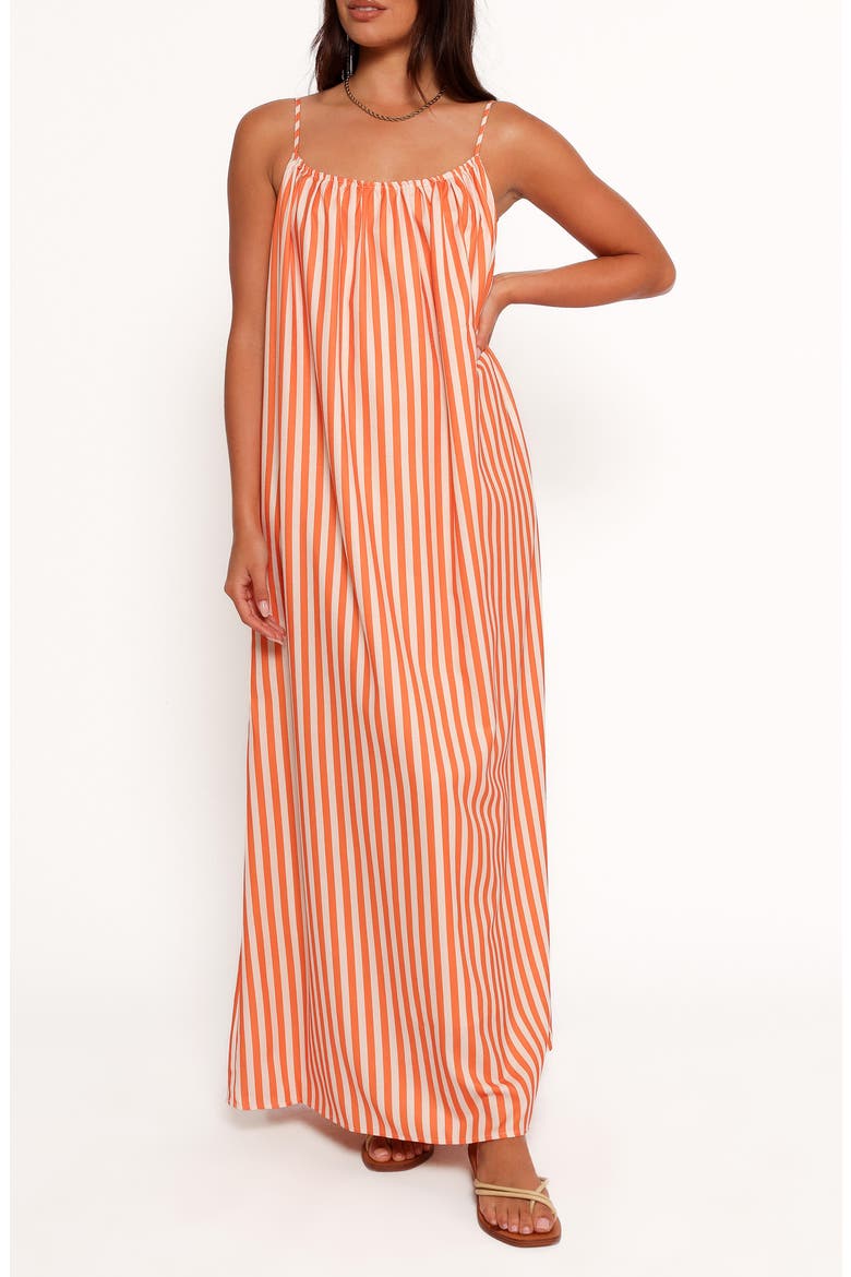 Lumina Stripe Maxi Dress, Main, color, ORANGE PINK STRIPE