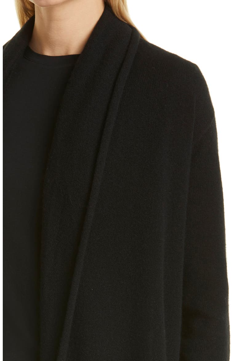 Cristina Open Front Cashmere Cardigan, Alternate, color, BLACK